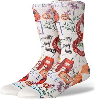 Stance Calication Crew Knee High Socks Shoes Canvas : LG (US Mens Shoe 9-13 - Womens Shoe 11-14), Nylon/Polyester