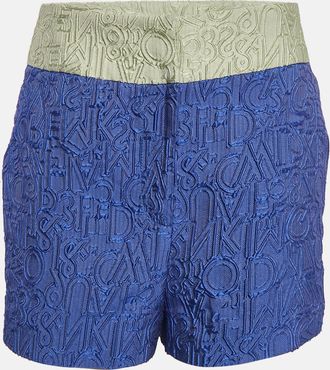 Mary Katrantzou Blue Alphabet Jacquard Safari Shorts