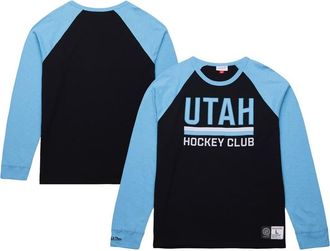 Mitchell & Ness Mens Mitchell & Ness Black/Light Blue Utah Mammoth Legendary Slub Long Sleeve Raglan T-Shirt at Nordstrom, Size Xxx-Large