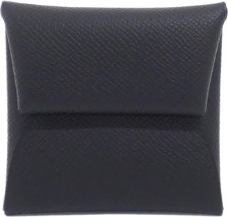 Herm&egrave;s Black Epsom Leather Coin Purse/Coin Case (Pre-Owned)