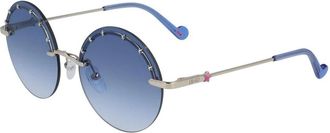 Liu Jo Blauwe Glazen Filter Metalen Frame Zonnebril - Dames - Zonnebrillen - Blauw - ONE Size - Accessoires