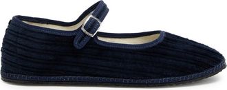Vibi Venezia Corduroy Mary Jane Flats - Blue - 41 (IT41/ UK8)