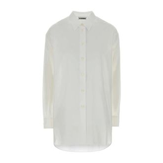 Jil Sander Shirts, female, White, Size: XL Cotton Muslin Shirt