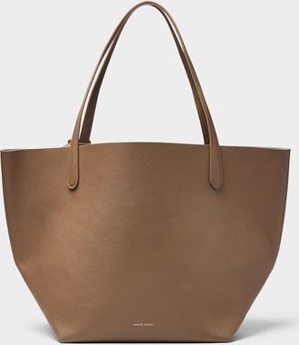 Mansur Gavriel Womens Everyday brown grained leather XL Tote Bag