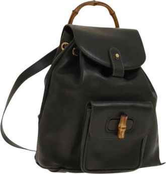 Gucci Pre-owned Leather backpacks - Dames - Vintage Rugzakken - Zwart - ONE Size - Vintage