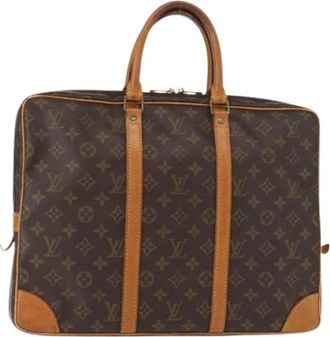 Louis Vuitton Pre-owned Porte-Documents Voyage Briefcase - Dames - Vintage Handtas - Bruin - ONE Size - Leer - Vintage