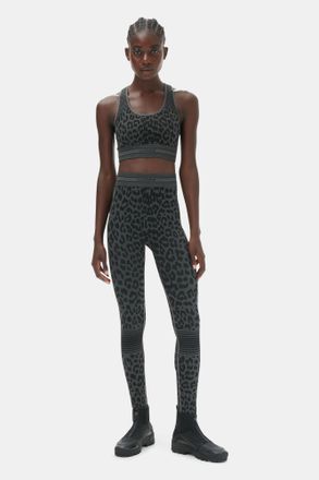 Ganni Seamless Jacquard Leggings - Size S Black