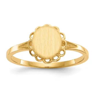 Diamond2Deal 14k Yellow Gold Open Back Signet Ring