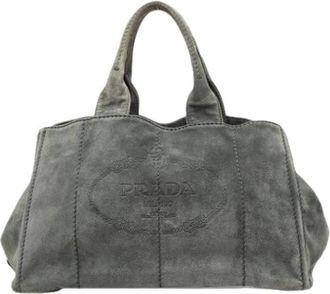 Prada Borsa Tote Pre-owned in Camoscio - - Pre-owned - Donna - Grigio - ONE SIZE