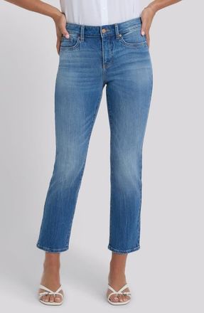 NYDJ Marilyn Floral Pocket Ankle Straight Leg Jeans in Pacifica at Nordstrom, Size 00P