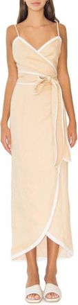 Azulu Vitoria Midi Dress In Light Camel