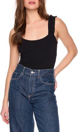 Susana Monaco Ruffle Strap Tank Top in Black at Nordstrom Rack, Size X-Small