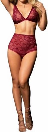 Mapalé Exquisite 2 Piece Bra Set In Burgundy