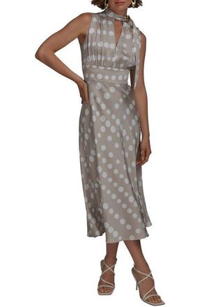 DKNY Print Scarf Sleeveless Midi Dress in Clay/cream at Nordstrom, Size 12