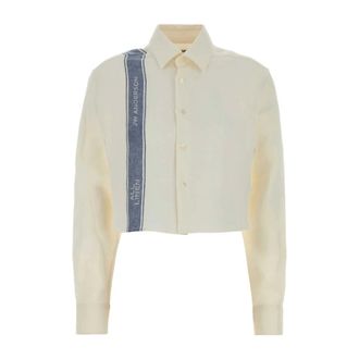 J.W.Anderson Shirts, female, White, Size: 2XS Ivory Linen Shirt