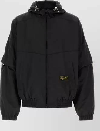 Wooyoungmi hooded nylon windbreaker jacket elastic trim