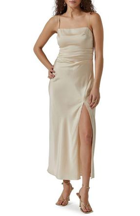 ASTR the Label Satin Slipdress in Eggshell at Nordstrom, Size Medium