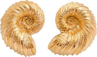 Joanna Laura Constantine Statement Seashell 18kt Gold-plated Stud Earrings - One Size