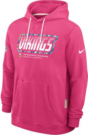 Nike Minnesota Vikings Crucial Catch Sideline Standard Issue Nike Mens Dri-FIT NFL Pullover Hoodie in Pink | 03AZ68XZUK-F9R