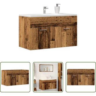 vidaXL vidaXL Armadio da bagno - Mobile Lavabo Bagno Legno Antico 90x38,5x46 cm Multistrato
