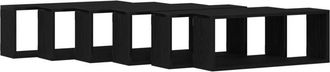 vidaXL Vidaxl - Estantes de pared con estante 6 pcs Roble negro 60 x 15 x 23 cm