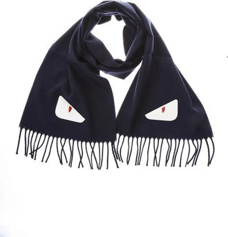 Fendi Wollen Sjaal - Heren - Wintersjaals - Blauw - ONE Size - Wol - Accessoires