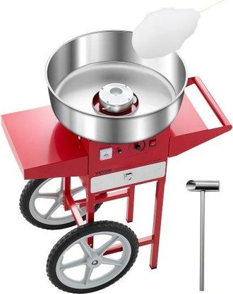 OEM M&aacute;quina El&eacute;ctrica De Algod&oacute;n De Az&uacute;car Con Carro, 1000 W, Con Recipiente De Acero Inoxidable De 52 Cm, Con Cuchara, Para Hogar, Cumplea&ntilde;os, Fiestas Fa