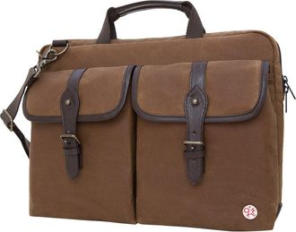 Giorgio Martello Milano Waxed Knickerbocker Laptop Briefcase in Field Tan/dark Brown at Nordstrom