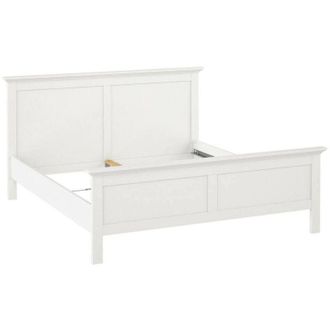 Dmora Dmora - Letto matrimoniale Clairette, Sommier per camera da letto, Giroletto per stanza, Struttura porta materasso, 211x179 h110 cm, Bianco