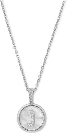 Melinda Maria Baby Love Letters Initial Pendant Necklace in Silver J at Nordstrom