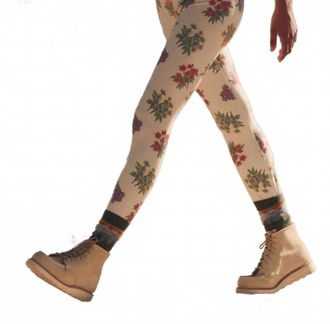 The Great Outdoors Journey Ultra Soft Peached Finish Legging In Pale Khaki Palisade Floral