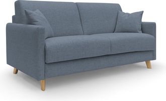 Divani.Store Edgar Sof&aacute; Cama Convertible En Tela Felis Impermeable 160 Cm (mat. 120x197) Azul