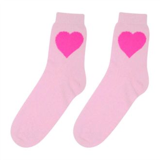 JUMPER 1234 Womens Heart Socks In Pink Sugar