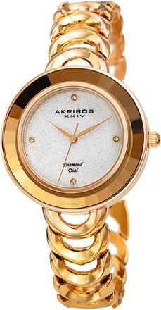Akribos XXIV Quartz Diamond Silver Dial Ladies Watch AK1088YG