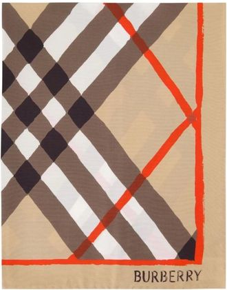 Burberry Argyle Check Zijden Sjaal - Dames - Accessoires - Veelkleurig - Maat: ONE Size Zijde