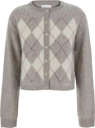 Soft Goat Argyle Vest - Dames - Vesten - Beige - S - Wol - Truien & Vesten