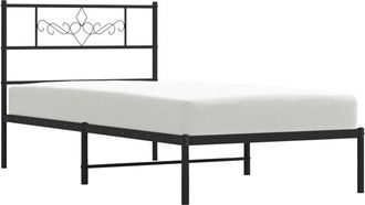 vidaXL Estructura cama sin colchón con cabecero metal negro 80x200 cm Vidaxl