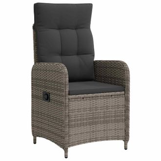 vidaXL Silla De Jard&iacute;n Reclinable Gris Y Gris Oscuro Vidaxl