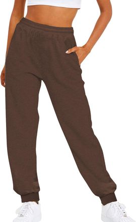 Generic Sweatpants For Women Uk Short Leg Winter Warm Petite Joggers For Women Elasticated High Waist Ladies Tracksuit Bottoms Plus Size Solid Color Lounge Pa