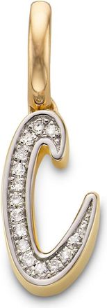 Monica Vinader Gold Alphabet C Diamond Pendant Charm Diamond