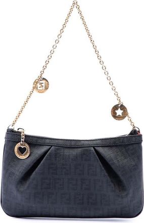 Fendi Pre-owned Fendi Zucchino Spalmati Chain Pochette Ladies FWXMFS02ADQ3UCRC