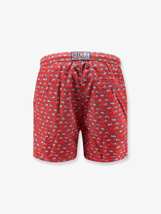 MC2 Saint Barth Malie Print Recycled Polyester Swim Trunks - Red
