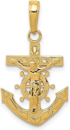 Diamond2Deal 10k Yellow Gold Mariners Crucifix Pendant