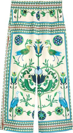 Lug von Siga Lug Von Siga Maria Printed Linen Trousers - Green - 34 (UK6 / XS)