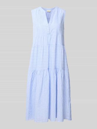 Milano Milano Italy Midikleid mit Eingrifftaschen und Volantsaum in Hellblau, Gr&ouml;&szlig;e 36