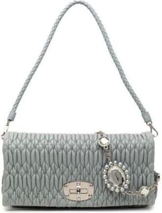 Miu Miu Pre-owned Shoulder Bags, female, Blue, Size: ONE SIZE Pre-owned Satchel