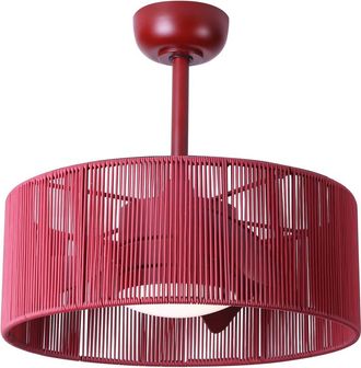 Sulion Ventilador de techo con luz led burdeos