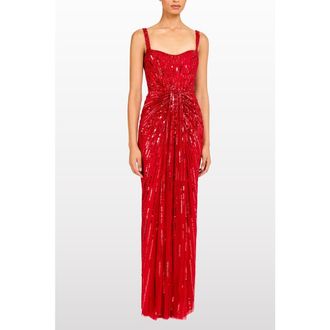 Jenny Packham Chrissy Sequin-Embellished Dress in Chilli Red at Nordstrom, Size 10 Uk