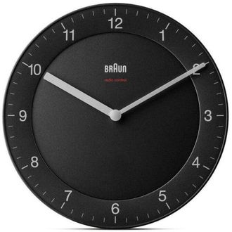 Braun Funkwanduhr/design-objekt/design-klassiker/pr&auml;zises Funkuhrwerk/einfach Abzulesendes Zifferblatt/mattes Geh&auml;use/durchmesser 20 Cm/farbe: Blau/modell B