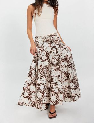 Free People Zephyr Bustle Skirt In Chocolate